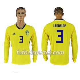 Camisetas Suecia Lindelof 3 Primera Equipacion Mundial 2018 Manga Larga